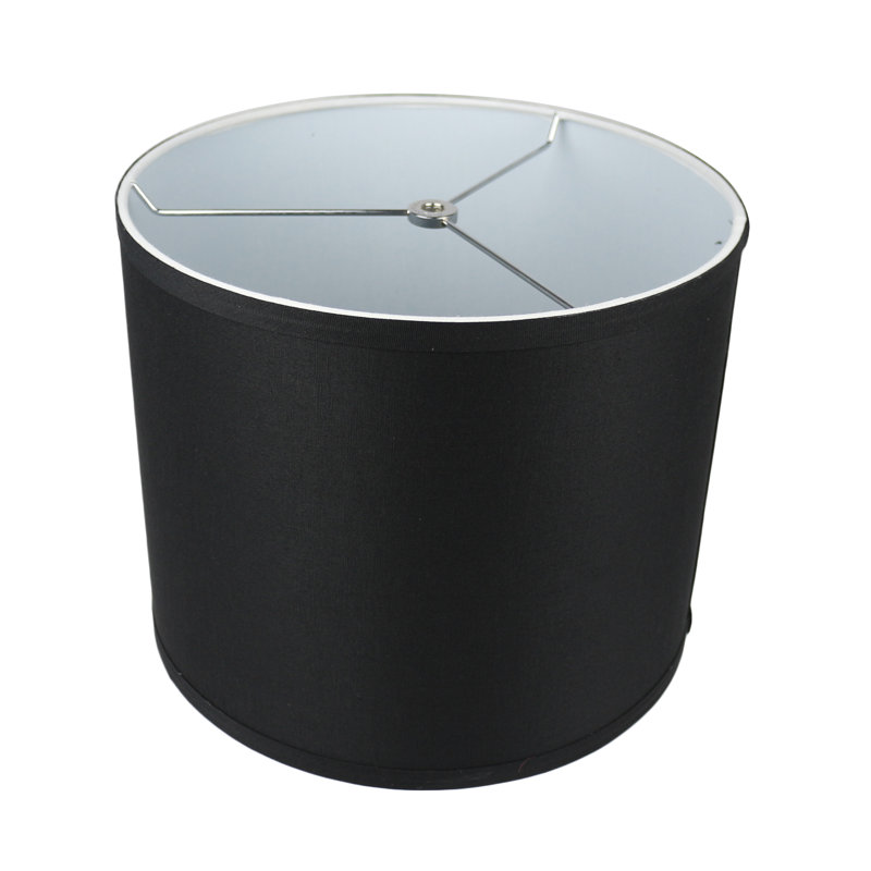Abat-jour tambour en lin classique Ganya (araignée), Noir, H 10 po x l 10 po x P 10 po
