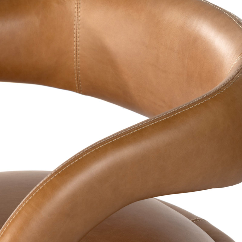 Hawkins Swivel Armchair, Sonoma Butterscotch Top Grain Leather