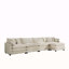 Canapé modulaire rembourré moderne en forme de L, canapé 4 places avec 1 repose-pieds, canapé confortable en tissu velours côtelé, velours côtelé beige clair Fabirc
