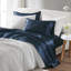 Ensemble de draps et de draps de luxe Luxury Cal, polyester satiné, bleu foncé lisse, idéal pour un sommeil confortable