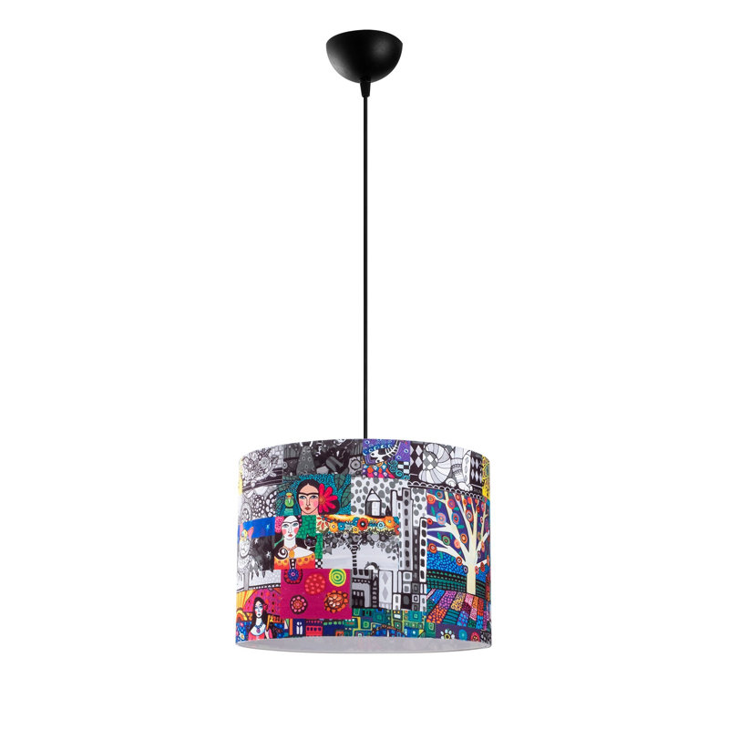 Luminaire suspendu tambour 1 lumière Hilary