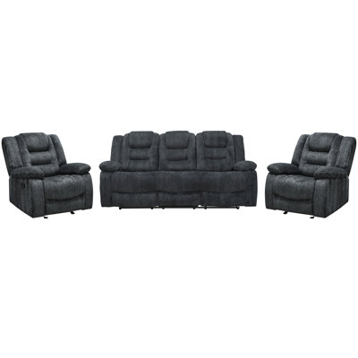 Blagota Manual Reclining Sofa and Two Recliners