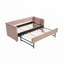 Lit de jour gigogne en velours avec structure en bois robuste-116857562