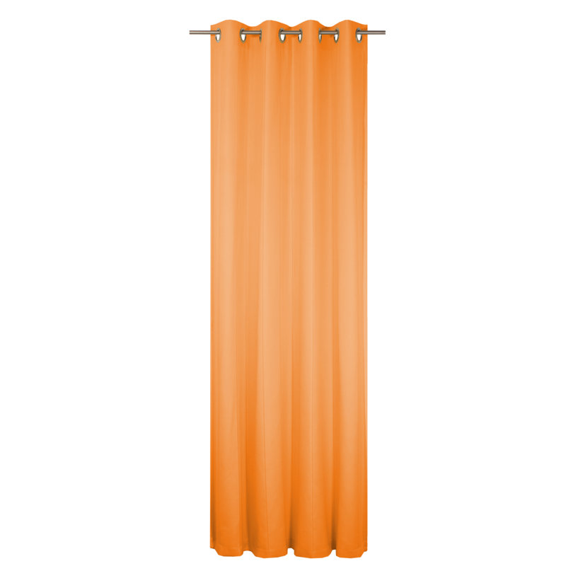 Pearce Polyester Semi Sheer Curtain Single Panel, Orange, 145cm Width x 132cm Drop
