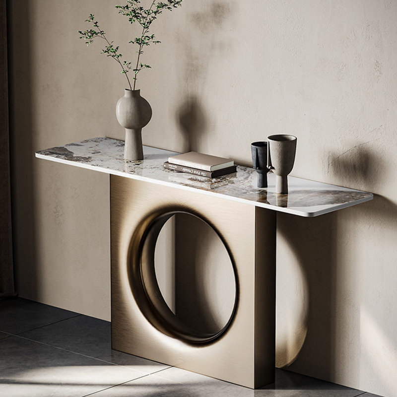 Console de style moderne en pierre frittée, H 33,4 po x l 47,2 po x P 13,7 po