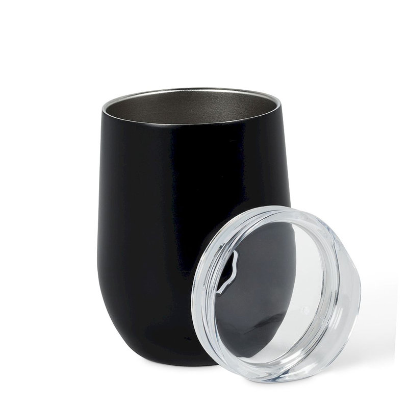 Verre à vin à double paroi en acier inoxydable Mr. MJs, Noir