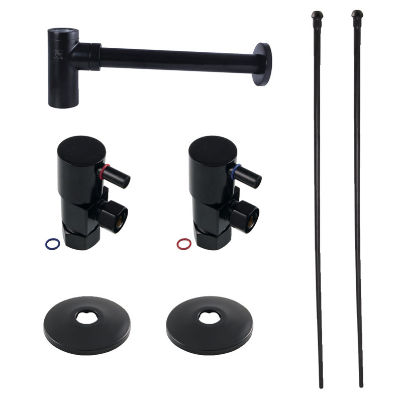 Ensemble de fournitures de plomberie moderne Kingston Brass Trimscape, Noir mat