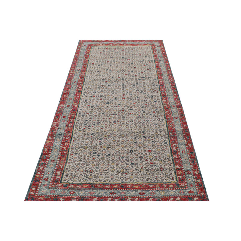 Burano Wool Floral Area Rug, Runner 3' x 14'