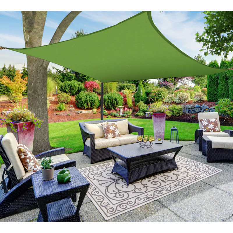 Green HDPE 8' x 10' Rectangular Shade Sail