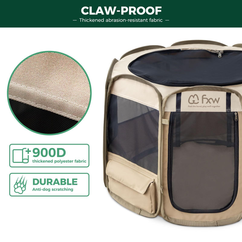 Le parc pour animaux FXW GoTent est conçu pour une utilisation intérieure / extérieure / voyage, convient aux chiots et aux petits chiens, portatif et pliable - brevet en instance, 36 pouces