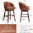 Swivel 31.9'' Faux Leather Bar Stool, Brown-1062575233