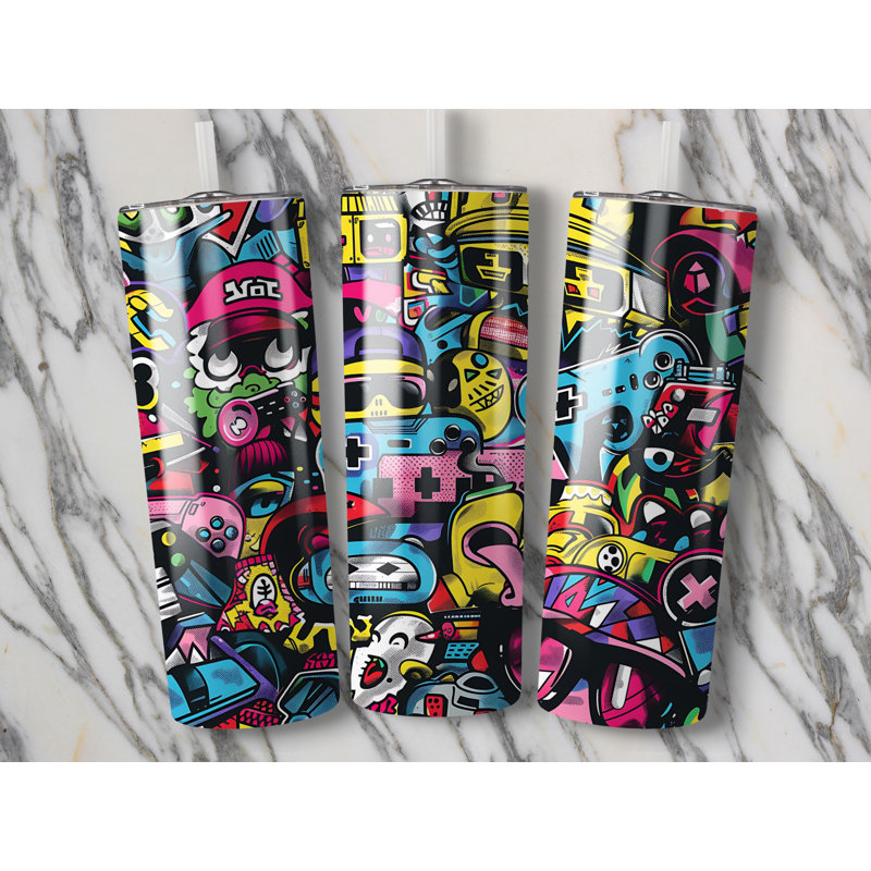 Choose Handmade Tumblers 591ml Vacuum Insulated Stainless Steel (18/8) Travel Tumbler with Straw