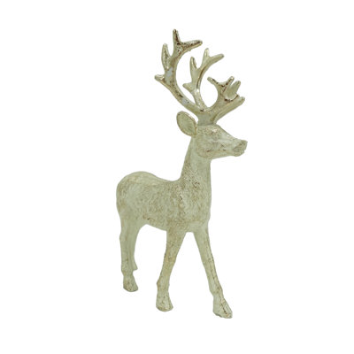 Décoration de cerf doré debout en résine, figurines, or, résine, plateau de table, salon, Noël, décoration de Noël