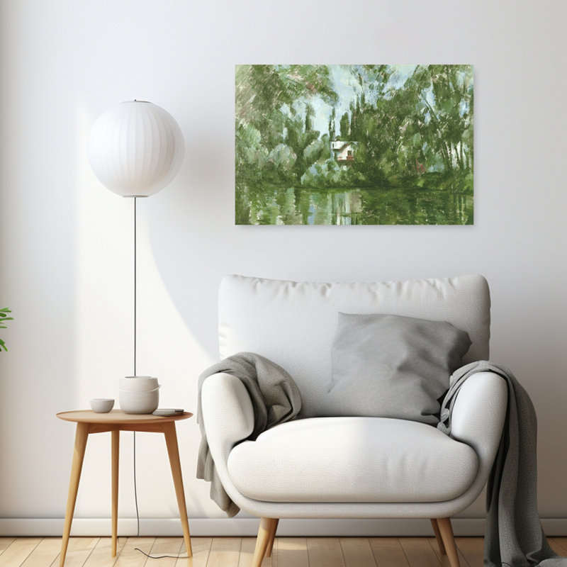 House On The Banks Of The Marne, 1889-90 Impressionist Abstract Contemporary Architecture Wall Art Print by Paul Cezanne - Wrapped Canvas Print