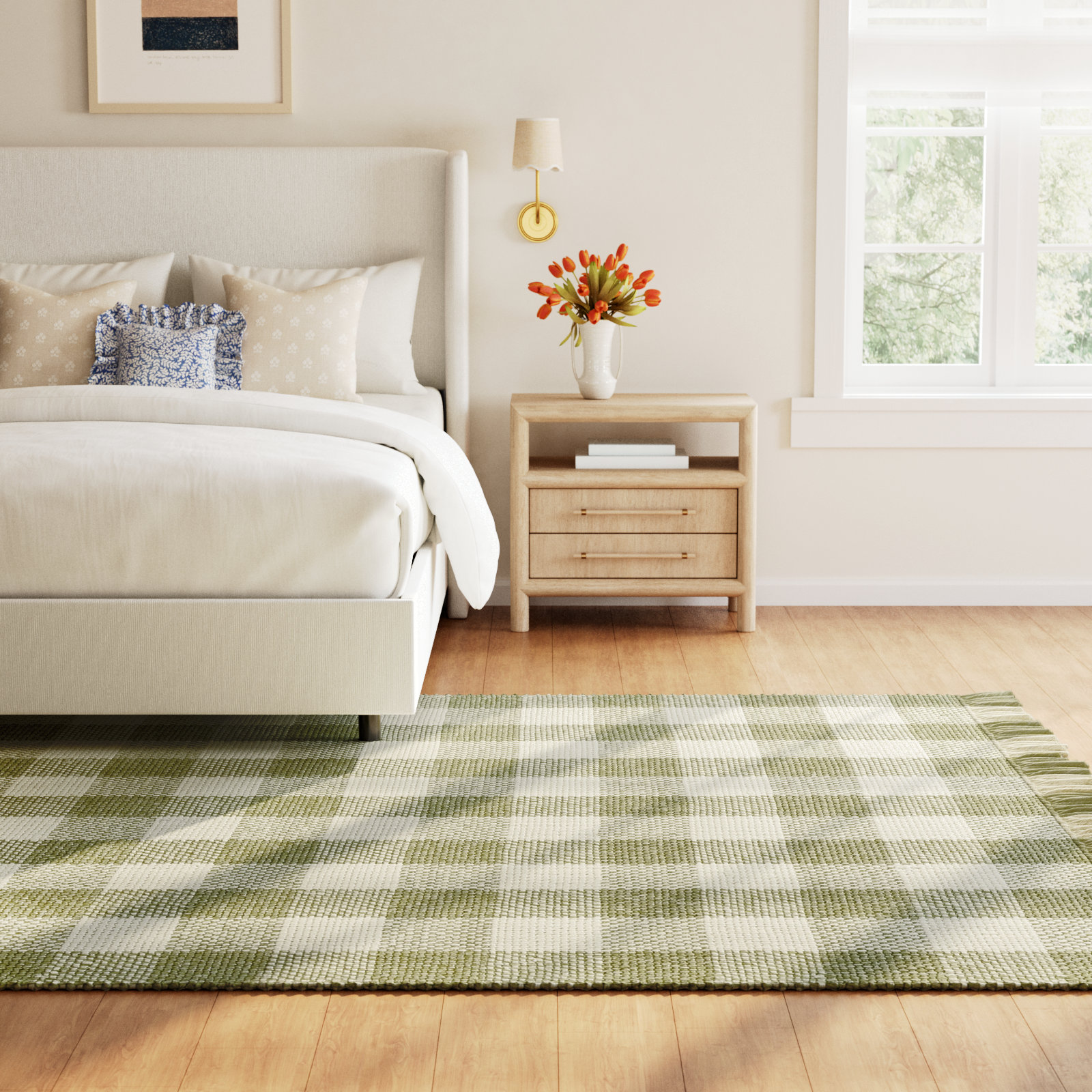 Cosette Hand-Woven Plaid Rug, Rectangle 8' x 10'