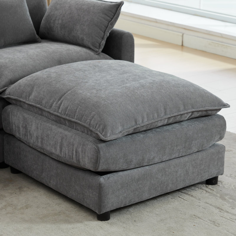 Canapé modulaire modulaire, canapé 3 places avec repose-pieds, canapé moderne en L, combinaison flexible