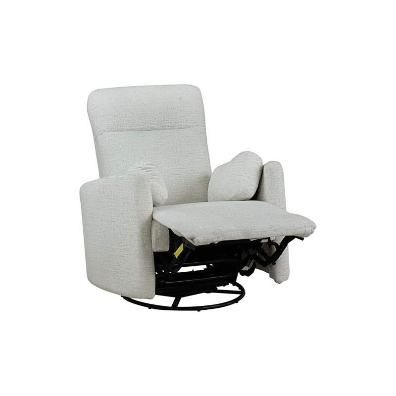 Fauteuil inclinable et pivotant, chenille beige, Beige Fabric