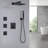 Solid Brass Thermostatic Shower System with 3 Body Sprays Jets and Handhel Shower (Valve Included)-69259174
