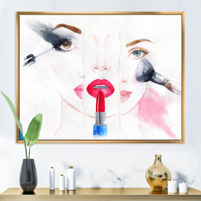 Make Up Woman Portrait - Art mural sur toile Glam