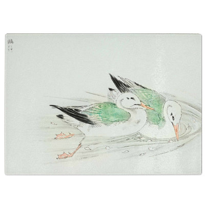Tempered Glass Two Gulls by Numata Kashu Chopping Board