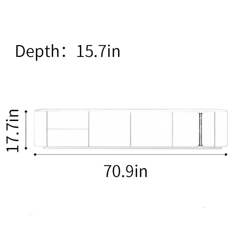 Meuble télé gris, 70.9"