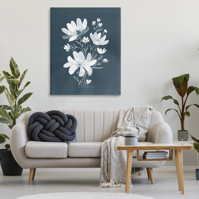 Art mural blanc sur toile avec contour blanc par Leeza Hernandez