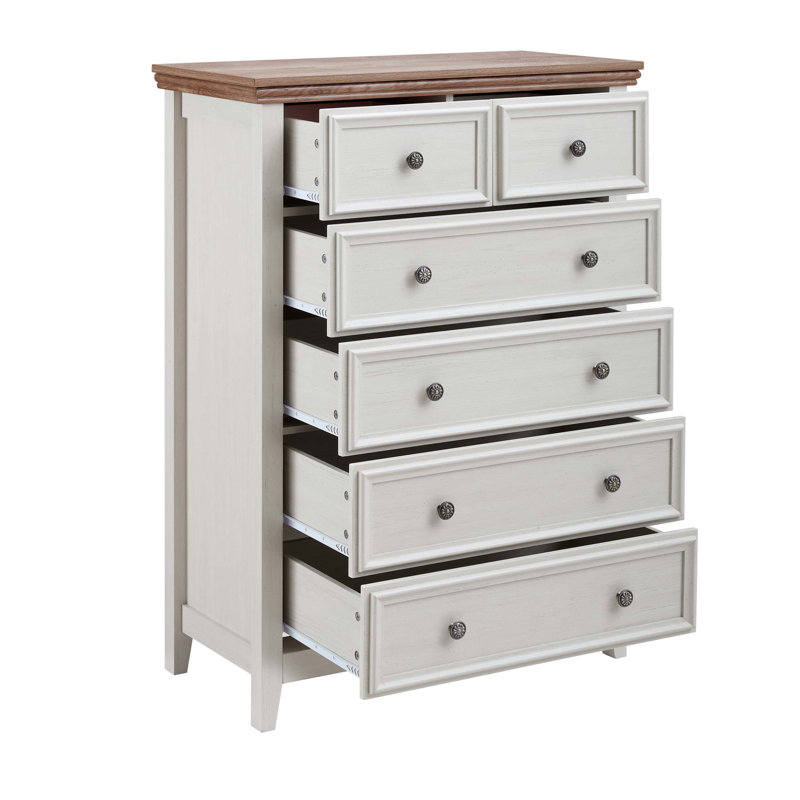 Rajene Faux Wood 6-Drawer Dresser, Beige Duplicate