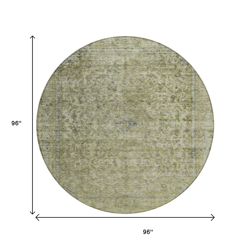Tapis rond 8 po Sage And Beige