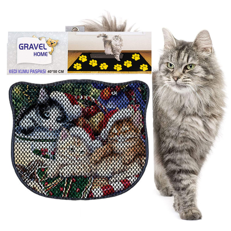 Durable Cat Litter Mat, 15.7 x 19.7 inches | 50% PVC / 50% Polyester, Machine Washable & Vacuum Friendly | Perfect for Easy Cleanup, Non-Slip Design to Keep Your Home Clean & Fresh, Ideal for Pet Owners