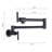 Wall Mount Kitchen Pot Filler Faucet, Matte Black Finish, Brass Build, 360 Rotation And Folding, Double Handles For Precise Water Flow Drip- Operation, Surface Treated Corrosion Mounted Brass, &-1180200871