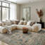 Tapis multicolores en laine beige noué à la main Tradition-110961222