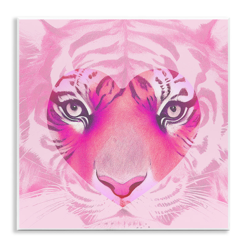 «Pink Heart Tiger Face» par Daphne Polselli