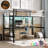 Metal Loft Bed With Desk, USB Charging & LED Lighting – Space-Saving, Noise-Reduced, Black-561776424