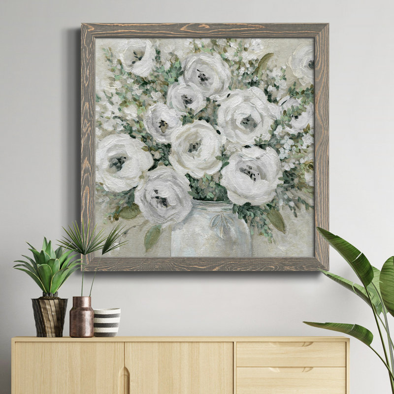 Cottage Charmer II - peinture sur toile encadrée, Encadré gris, H 35,5 po x l 35,5 po x P 1,5 po