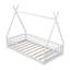 Lit simple en bois avec clôture, blanc