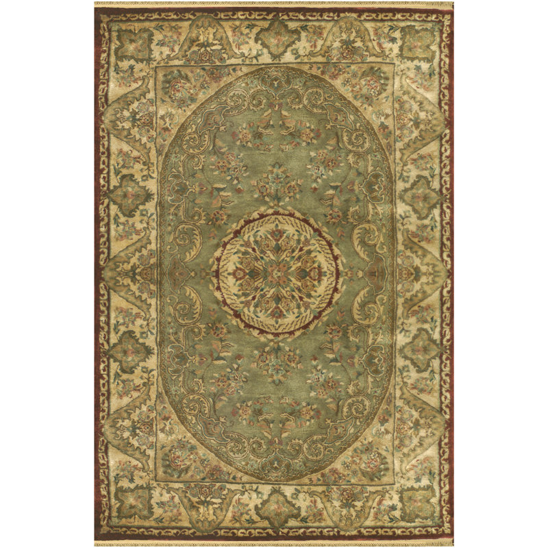 Tapis oriental en laine touffeté à la main Masuda, Carré 5 pi