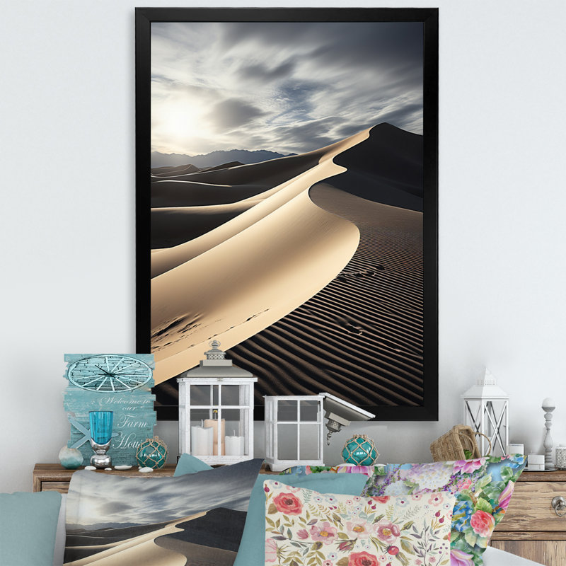 Beatric Égypte, paysage des sables de l'histoire I - reproduction, Cadre photo noir, H 32 po x l 24 po x P 1 po