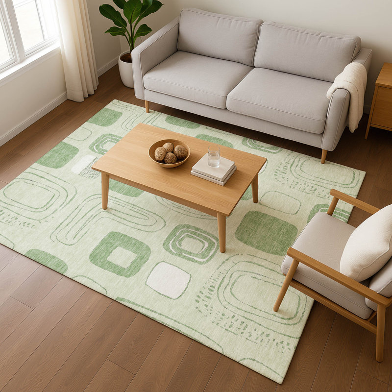 Premium Machine Washable Slesnick AMF1670 Geometric Rug, Rectangle 9' x 12'