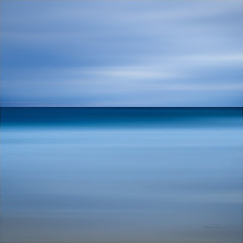 Beach Blues, Blanc brillant, Cadre blanc Collins, H 19,75 po x l 19,75 po x P 1 po