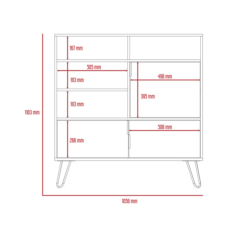 Skyler Tall Wide Sideboard, cupboard unit