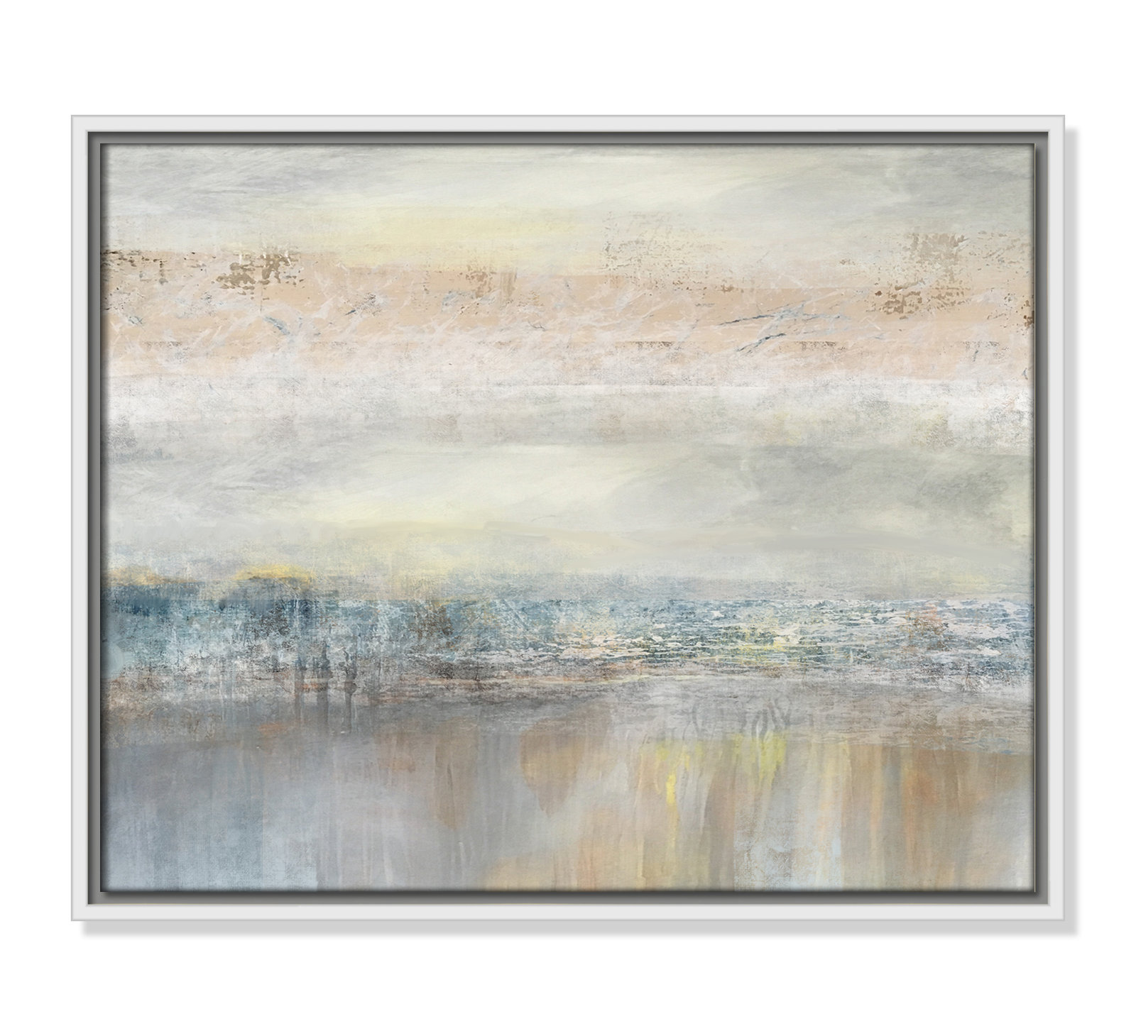 From A Distance by Nan - Painting Print, Picture Framed Canvas, 17.5" H x 21.5" W, Espresso