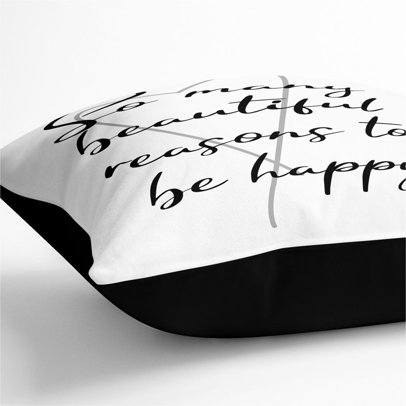 Square Cushion, Black, 40cm H x 40cm W x 15cm D