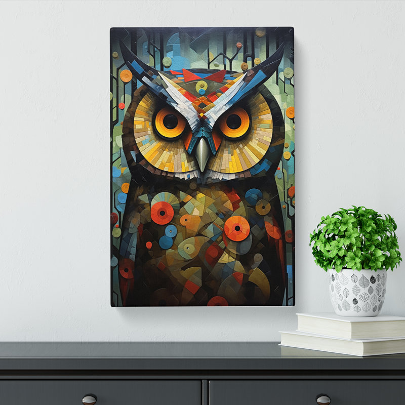 Owl Dadaism - Wrapped Canvas, 76cm H x 50cm W x 3cm D