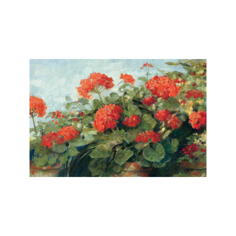 Geranium Wave by Geranium Wave - Wrapped Canvas Painting, 66.04 cm H x 45.72 cm W x 1.91 cm D