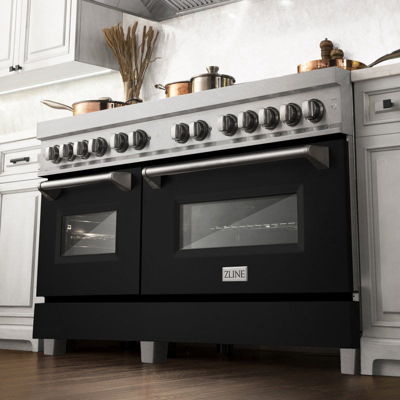 ZLINE 60" Legacy Dual Fuel Range, Satin Stainless Steel and Black Matte