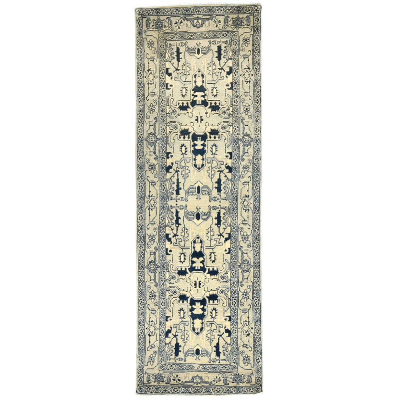 Tapis oriental tribal 3X8 gris One-of-a-Kind