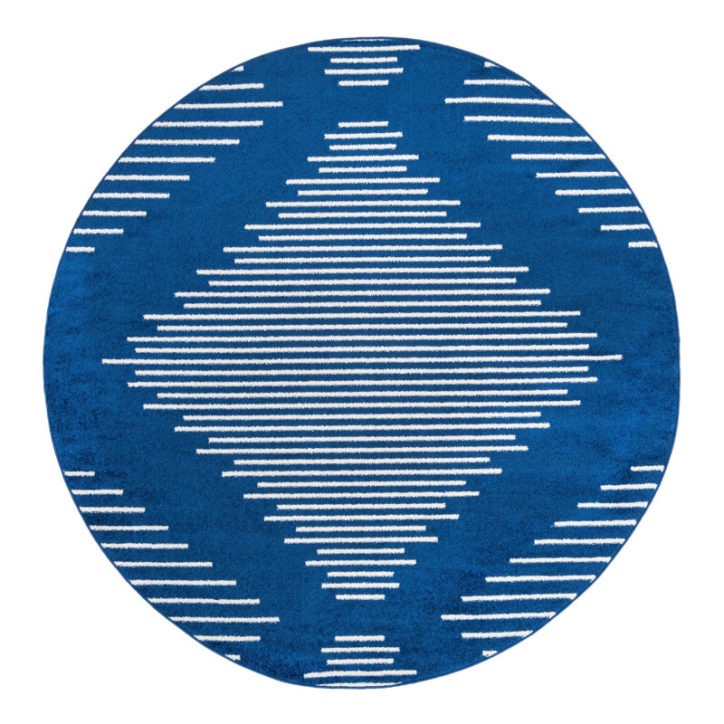 Geometric Indoor Rug, Round 2'