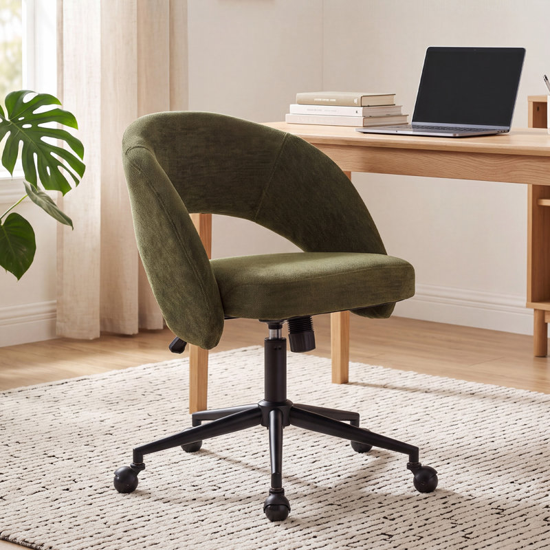 Fauteuil de bureau pivotant à hauteur réglable Aurevo, Green Seat/Black Base