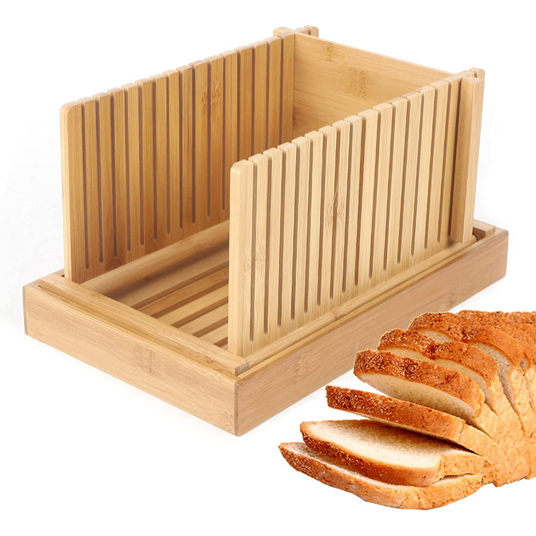 Bread Slicer Guide for Homemade Bread Bamboo Wooden Cutting Board