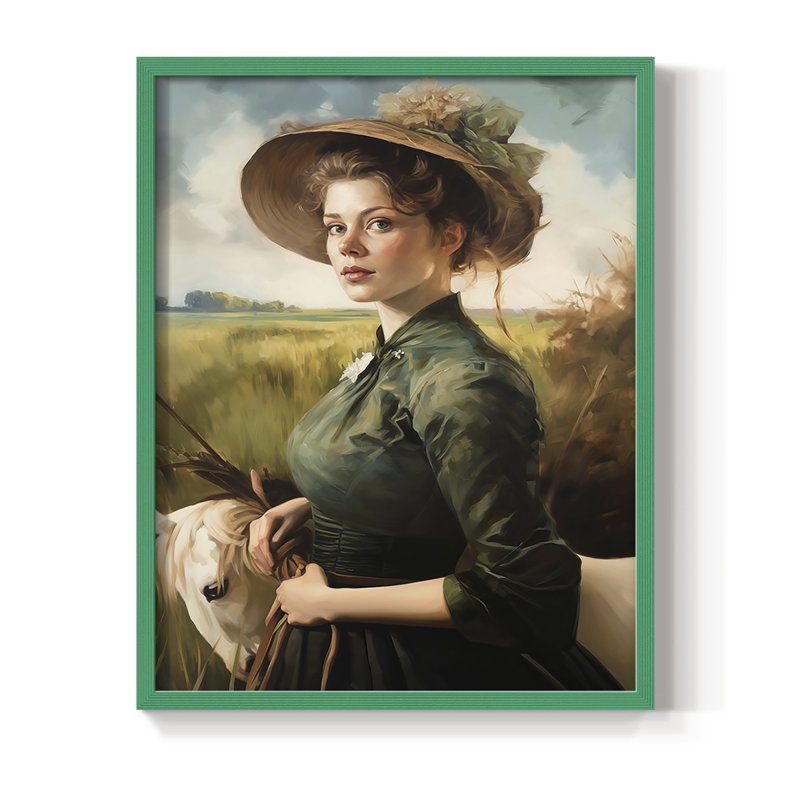 Reproduction encadrée WOMEN Series cmxxi - bois massif, Vert